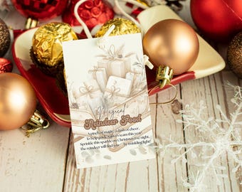 Vintage Reindeer Food Tags, Boho Santa's Sleigh (Downloadable)
