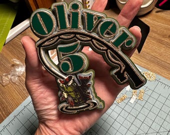 O-Fishally Fishing themed Cake Topper