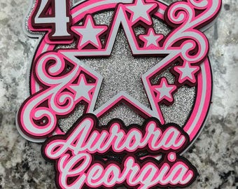 Custom Star American 18" Doll Inspired Party Cake Topper