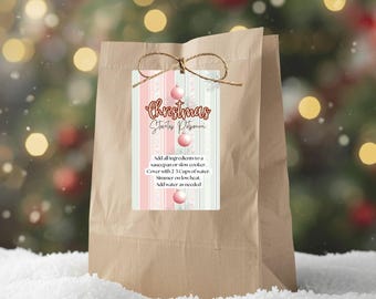 Pink Boho Christmas Potpourri Gift Tags (Digital Download)