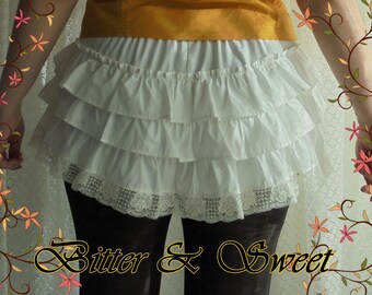 Mini bloomers with frills and lace -Steampunk-Gothic-Lolita-Cabaret-Victorian-Burlesque-Ruffles-Neo Victorian-circus-Can Can(Bitter & Sweet)