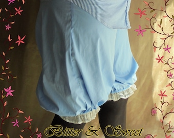 Long baby blue bloomers -size XS-S-M-L-XL-XXL- Lolita -Steampunk -Burlesque -Belle Epoque -Can Can -Wester -Circus -(Bitter & Sweet)