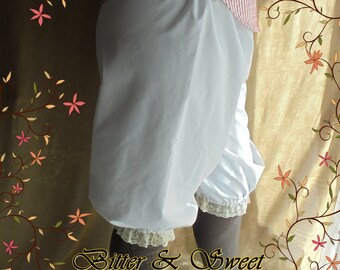 Long white bloomers -size XS-S-M-L-XL- Lolita -Steampunk -Burlesque -Belle Epoque -Can Can -Wester -Circus -(Bitter & Sweet)