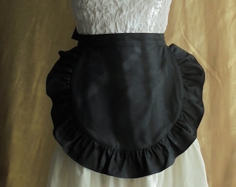 Black apron  M -Lolita -Maid -Halloween -Fancy Dress -Cocktail -Carnival -Costume -Girls -Woman -Retro -Vintage style -Bitter & Sweet -