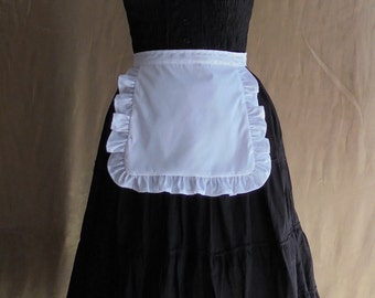 White  apron S -Lolita -Maid -Halloween -Fancy Dress -Cocktail -Carnival -Costume -Girls -Woman -Retro -Vintage style -Bitter & Sweet -
