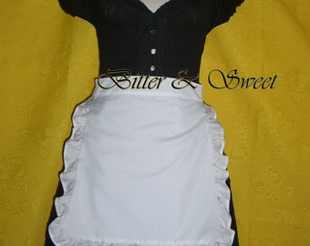 White Ruffle Apron - Lolita Maid Costume, Size L