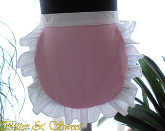 Pink and White apron M Lolita Maid-Cosplay-Halloween-Fancy Dress-Cocktail-Carnival-Costume-Girls-Woman-Retro -Vintage style-Bitter & Sweet