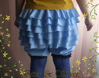 Blue bloomers XS-S-M-L-XL-XXL-Steampunk-Lolita-Edwardian-Burlesque-Shabby Chic -Pirate-Circus-Wester-Wild Wild West Style-Bitter & Sweet