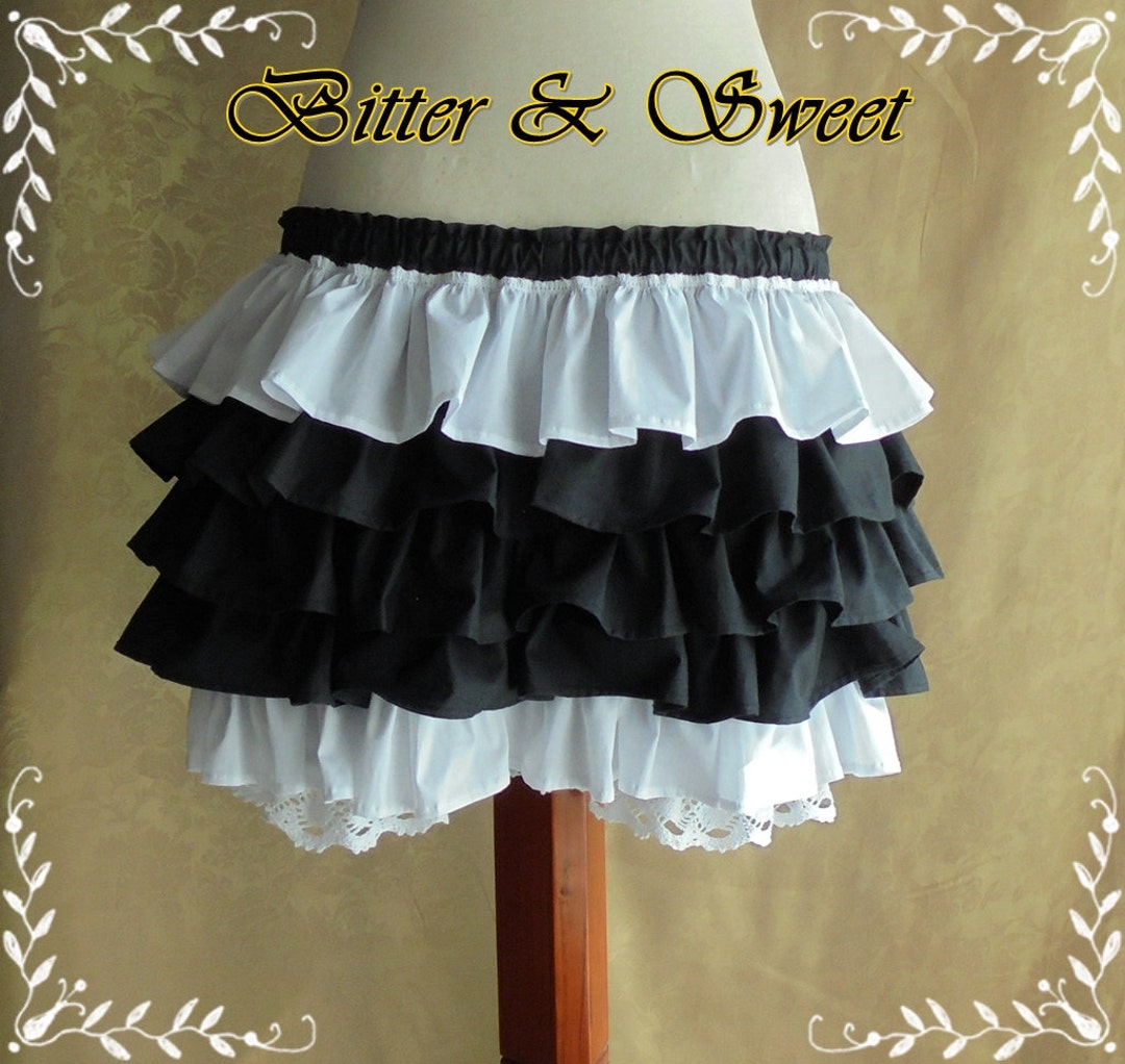 Ruffled Bloomers: Black and White Cosplay Shorts - Etsy