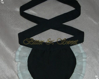bjd dollfie "Bitter & Sweet" black and white ruffled Apron