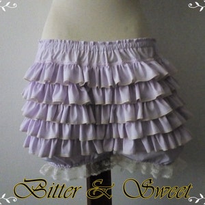 Rossy Lilac frilly short bloomers -XS-S-M-L-XL-XXL-Lolita -Steampunk -Burlesque -Belle Epoque -Can Can -Circo -Ruffles -(Bitter & Sweet)