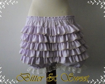 Rossy Lilac frilly short bloomers -XS-S-M-L-XL-XXL-Lolita -Steampunk -Burlesque -Belle Epoque -Can Can -Circo -Ruffles -(Bitter & Sweet)