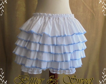 Bloomers with ruffles all around 25 asorted colors to select-XS-S-M-L-XL-XXL-Lolita -Steampunk -Burlesque -Can Can -Circus -(Bitter & Sweet)