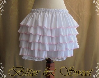 25 assorted colors Short bloomers with ruffles all around -XS-S-M-L-XL-XXL -Lolita -Steampunk -Burlesque -Can Can -Circo -(Bitter & Sweet)