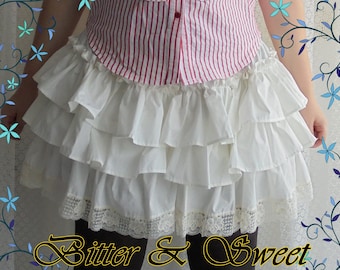 Mini short bloomers with long frills and lace Steampunk-Gothic-Lolita-Cabaret-Can Can-Victorian-Burlesque-Cow Girls-Wester-Ranchers-Pirate-