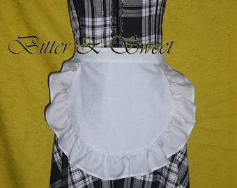 White apron  M -Lolita -Maid -Halloween -Fancy Dress -Cocktail -Carnival -Costume -Girls -Woman -Retro -Vintage style -Bitter & Sweet -