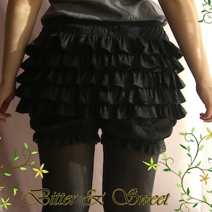 Black short bloomers XS-S-M-L-XL-XXL-Lolita -Steampunk -Burlesque -Belle Epoque -Can Can -Wester -Circo -Ruffles -(Bitter & Sweet)