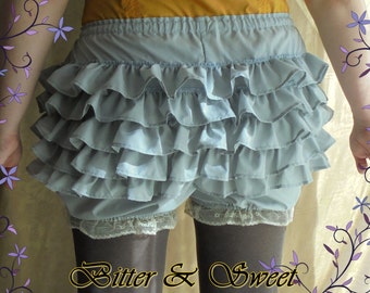 Gray short bloomers xs-s-m-l-xl-xxl -Lolita-Steampunk-1940 USO-Wester-Old West-Saloon Girls-Victorian Pants- Bitter&Sweet-