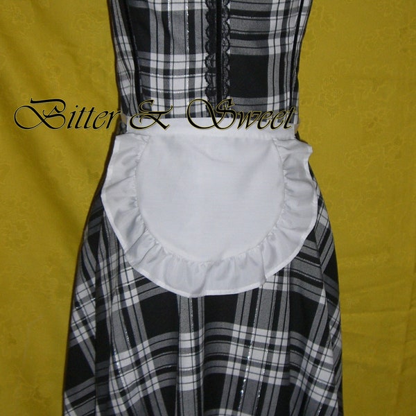 White apron  SS - Halloween - Fancy Dress - Maid - Cocktail - Carnival  - Children - Girls - Woman - Retro - Vintage style -Bitter & Sweet -