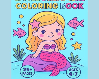 Libro para colorear para niñas / Más de 25 páginas / Unicornio, sirena y princesa (PDF) / Libro de actividades para niños / PDF imprimible