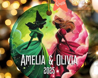 Personalized Wicked Witch Friendship Ceramic Ornament, Sister Christmas Gift