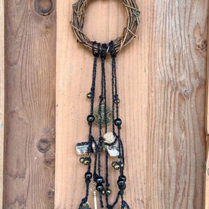 Witch Bells Home Protection Hanging Charm, Banish negative energy, Gothic Door Chimes Wreath, Witchy decor