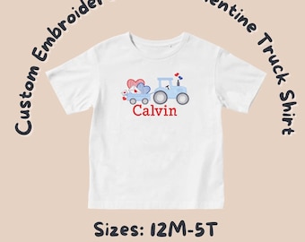 Custom Embroidered Valentine Truck Shirt | Personalized Boys Outfit