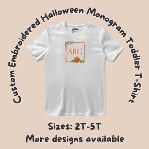 Personalized Embroidered Halloween Toddler T-Shirt: Custom Name, Spooky Design