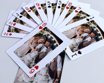 Cartes à jouer personnalisées pour mariage, jeu de cartes personnalisé pour tables de réception