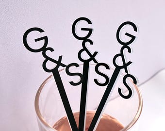 Agitadores de cóctel personalizados, palitos de acrílico para remover, decoración de mesa para despedida de soltera.