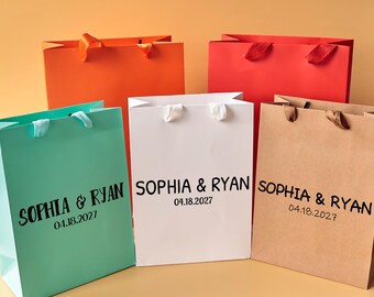 Sac cadeau en papier personnalisé | Sac cadeau personnalisé pour réception de mariage