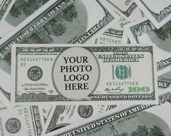 Visage sur un billet de 100 dollars, décorations d'anniversaire et de fête personnalisées