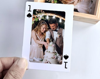 Jeu de cartes personnalisé, Jeu de cartes photo de mariage, Jeu de cartes en papier personnalisé
