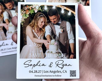 Aimant photo personnalisé | Réservez votre date de mariage personnalisée