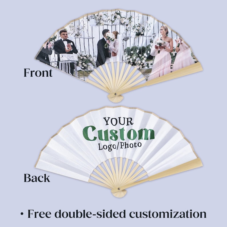 Abanico con logotipo personalizado, obsequio empresarial personalizado, regalos de boda al por mayor y cualquier ocasión. imagen 5