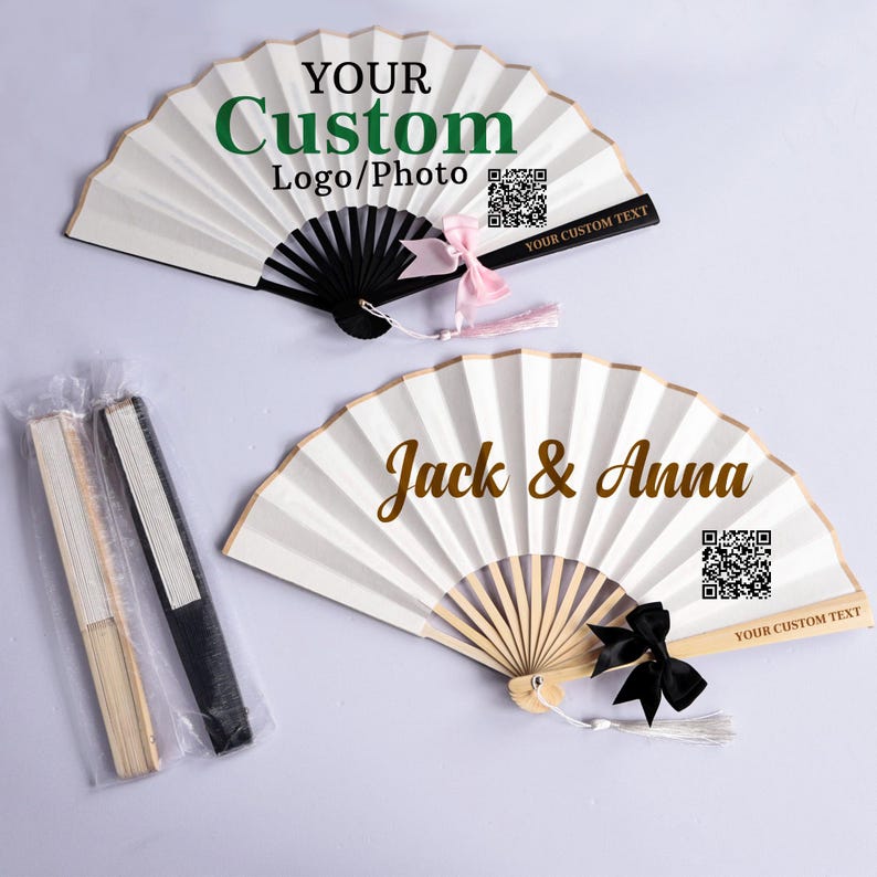 Abanico con logotipo personalizado, obsequio empresarial personalizado, regalos de boda al por mayor y cualquier ocasión. imagen 12