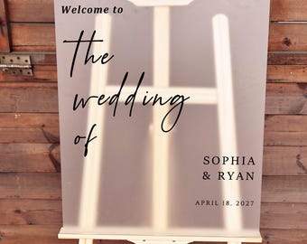 Panneau de bienvenue personnalisé pour mariage | Décoration d'entrée moderne personnalisée en acrylique