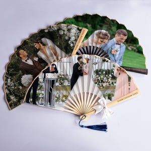 Abanico con logotipo personalizado, obsequio empresarial personalizado, regalos de boda al por mayor y cualquier ocasión. imagen 10