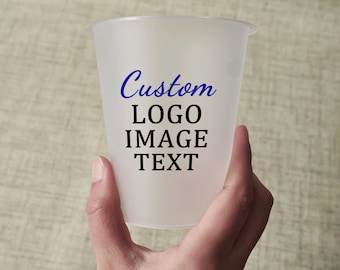 Vasos esmerilados con decoración personalizada para fiestas. Personaliza tu foto o texto.