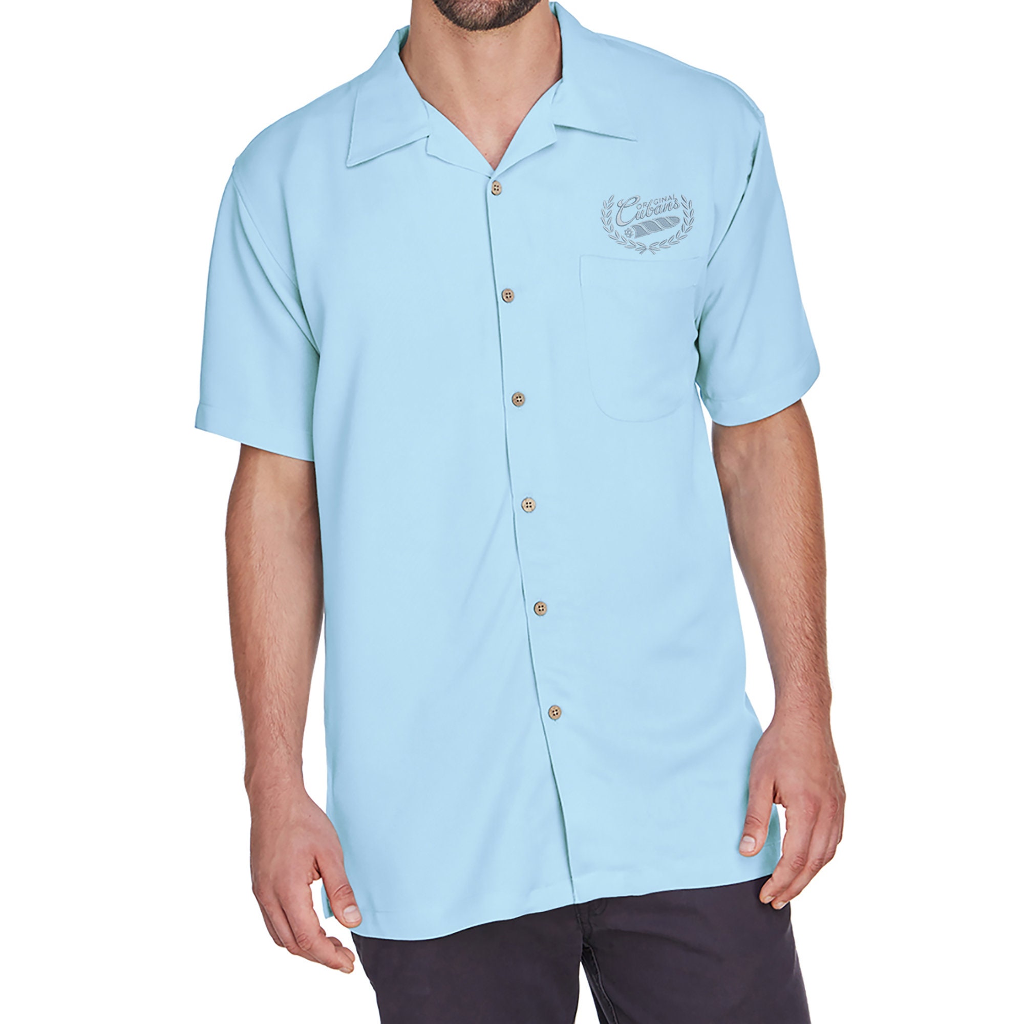 Original Cubans Camp Shirt Light Blue 