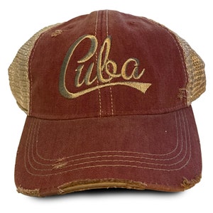 Vintage rode Cubaanse honkbalhoed