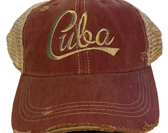 Vintage Red Cuba Baseball Hat