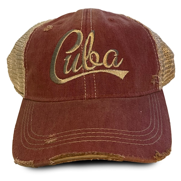 Casquette de Baseball Cuba Rouge Vintage