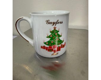 Gayfers 1989 Christmas Mug Royal Ann Fine China Vintage Holiday