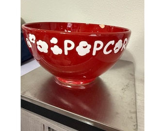 Waechtersbach Germany Red Popcorn Bowl Ceramic Serving Bowl Chipped