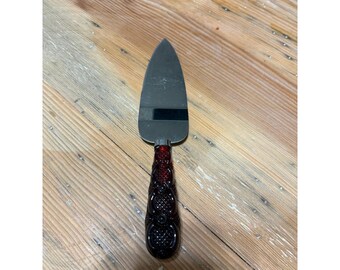 Vintage Avon Cheese Knife Regent Sheffield England Cranberry Handle