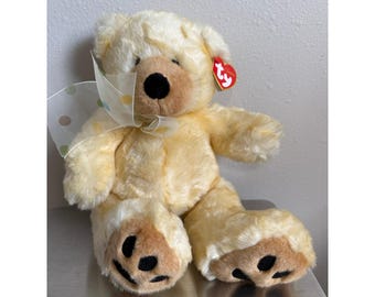 Ty Classic Tapioca Bear Plush 14 In Cream Teddy With Bow Tags
