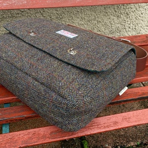 Shoulder bag in Harris Tweed and other fabrics iPad laptop messenger image 6