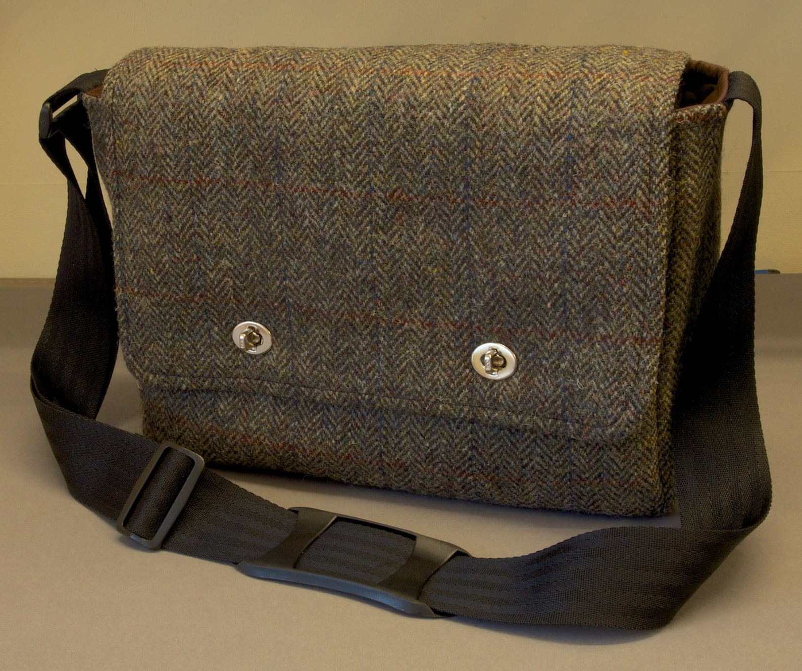 Harris Tweed Messenger Bag With Shoulder Strap Fabric Etsy