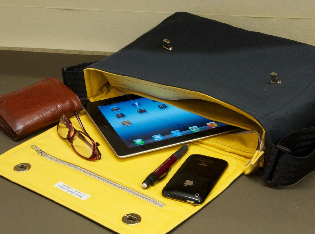 Messenger Bag With Shoulder Strap Fabric Satchel for Tablet Etsy